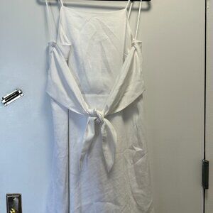 EXPRESS Little White Dress Tie Front Hi-Squared Neck - XL